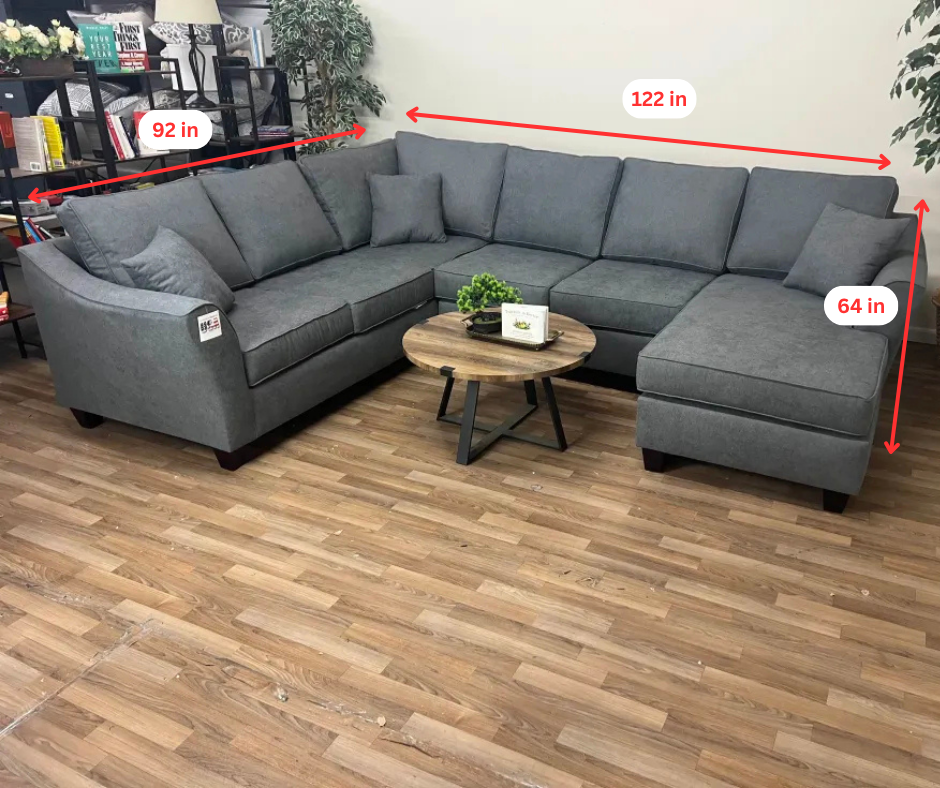 Brixton Dark Gray 3-Piece Modern U-Shape Sectional Sofa