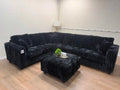 Camden 2 Piece Corduroy Sectional with Ottoman