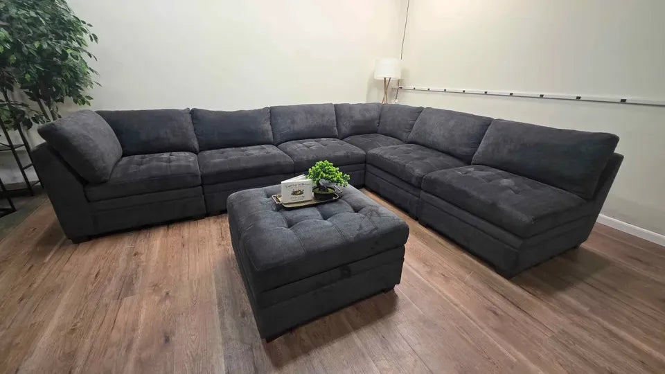 Thomasville Tisdale Modular Sectional 7-piece Dark Gray