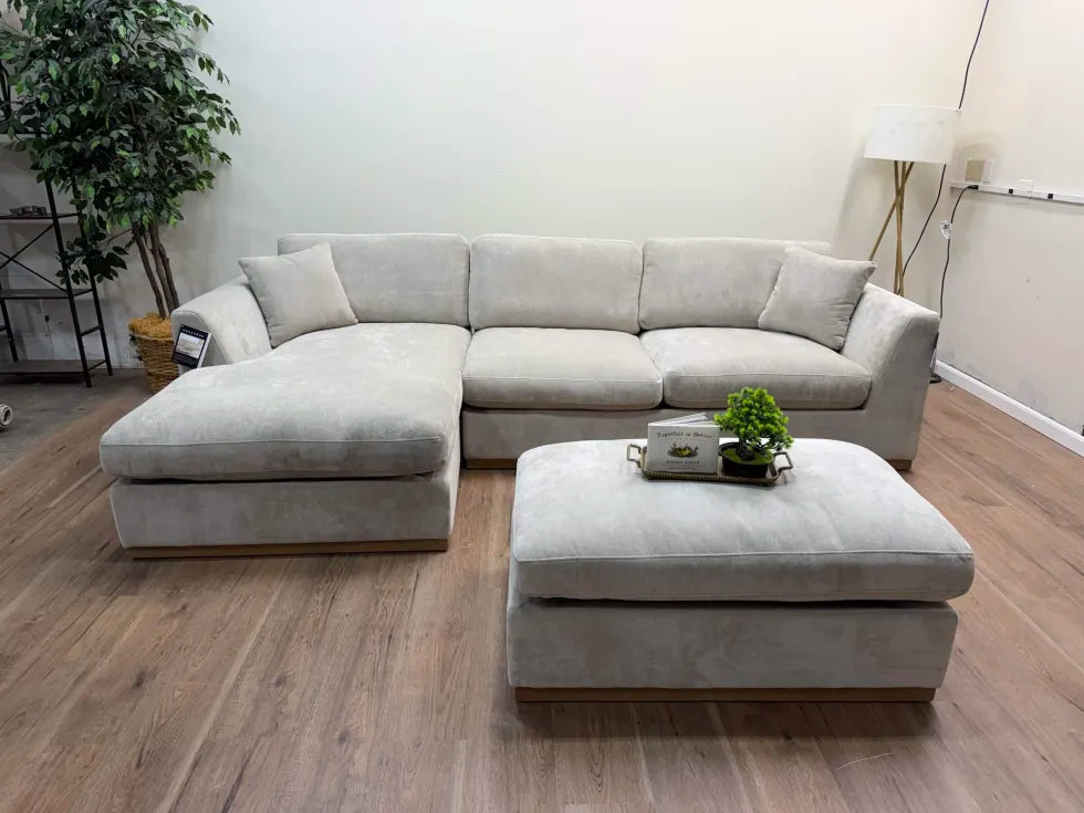 Henredon Caley Reversible Sofa Chaise with Ottoman