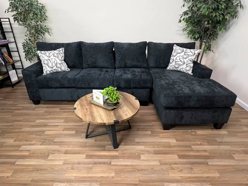 Lexington 2-Piece Black Sectional Sofa with Chaise