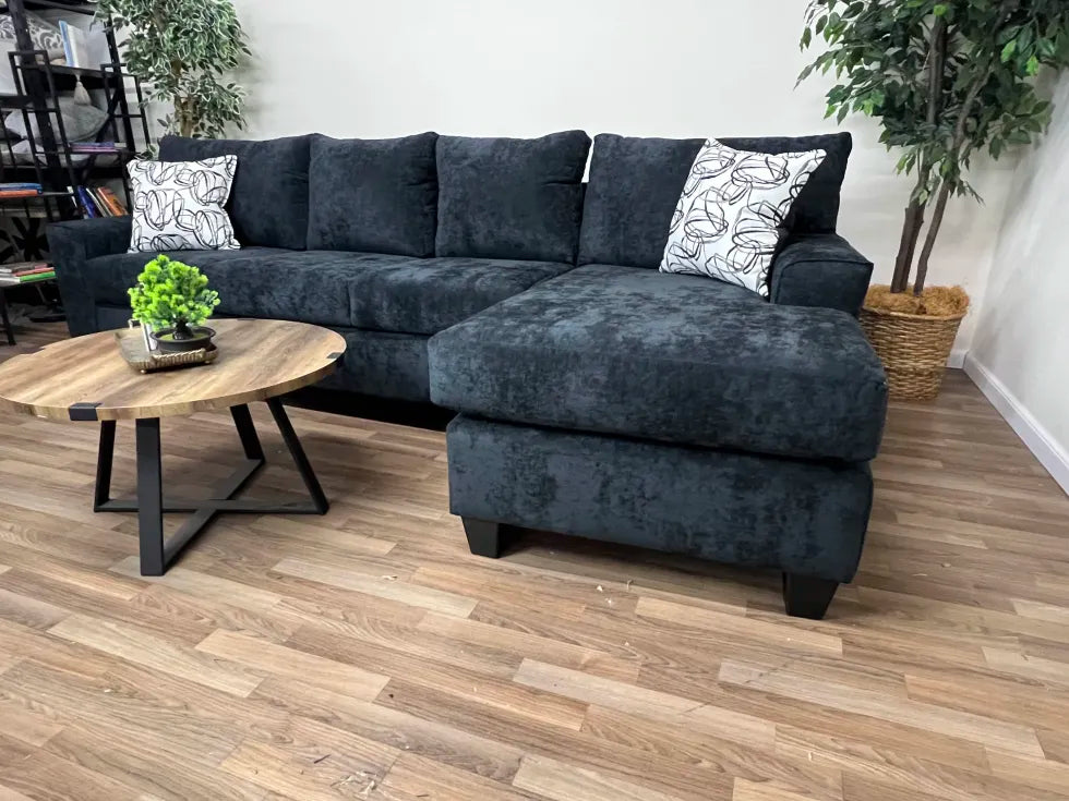 Lexington 2-Piece Black Sectional Sofa with Chaise