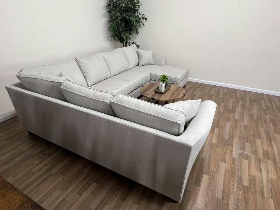 Brixton White 3-Piece U-Shape Sectional Sofa with Chaise