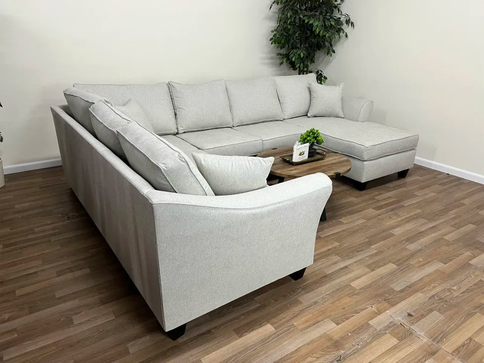 Brixton White 3-Piece U-Shape Sectional Sofa with Chaise