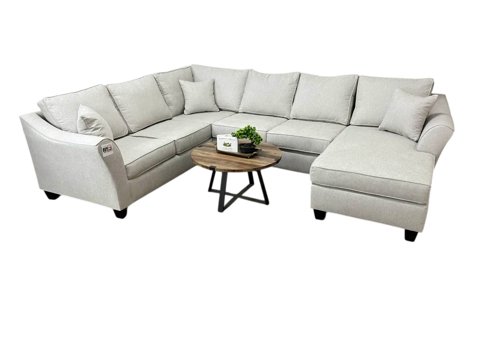 Brixton White 3-Piece U-Shape Sectional Sofa with Chaise