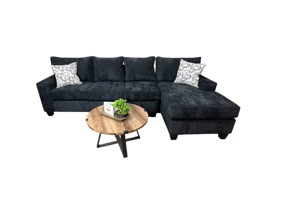 Lexington 2-Piece Black Sectional Sofa with Chaise