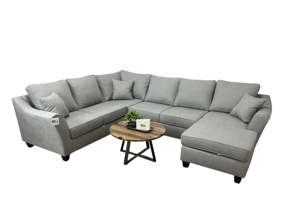 Brixton Light Gray 3-Piece Modern U-Shape Sectional Sofa