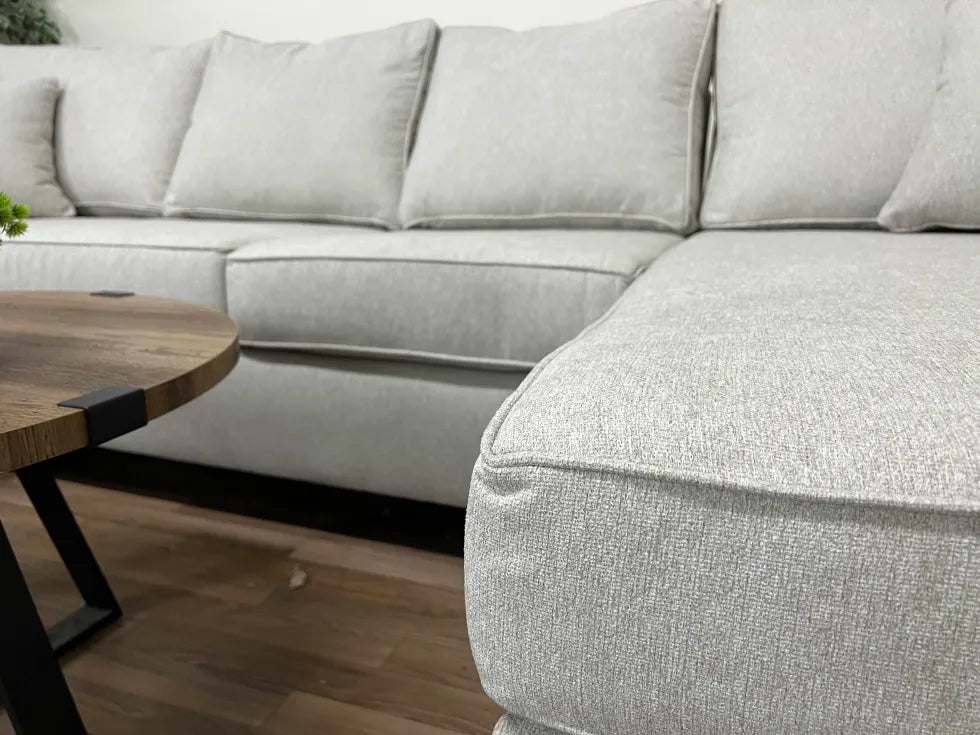 Brixton White 3-Piece U-Shape Sectional Sofa with Chaise