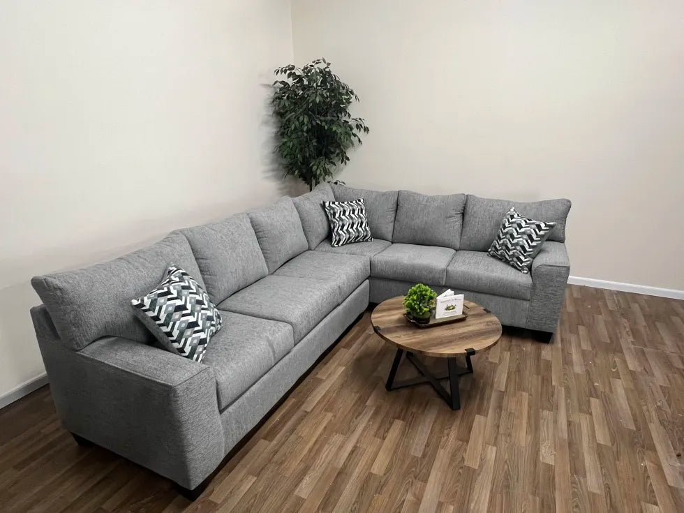 Monroe Charcoal Gray L-Shape Sectional Sofa
