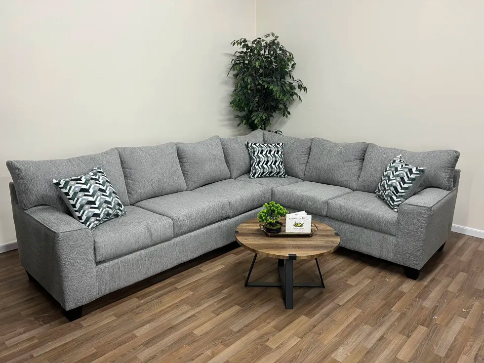 Monroe Charcoal Gray L-Shape Sectional Sofa