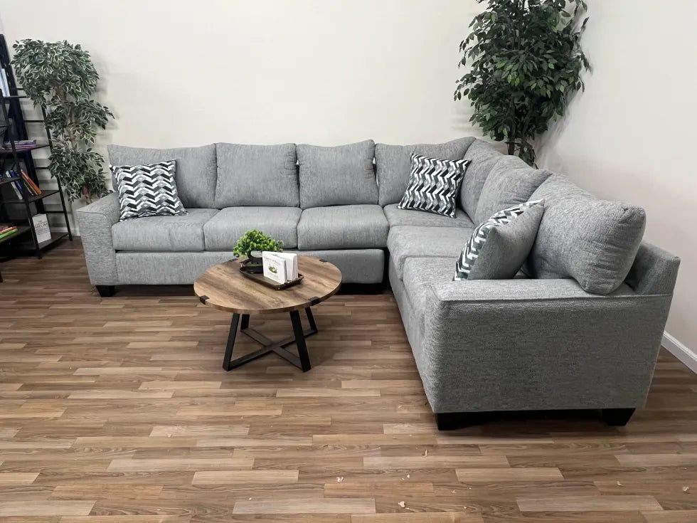 Monroe Charcoal Gray L-Shape Sectional Sofa