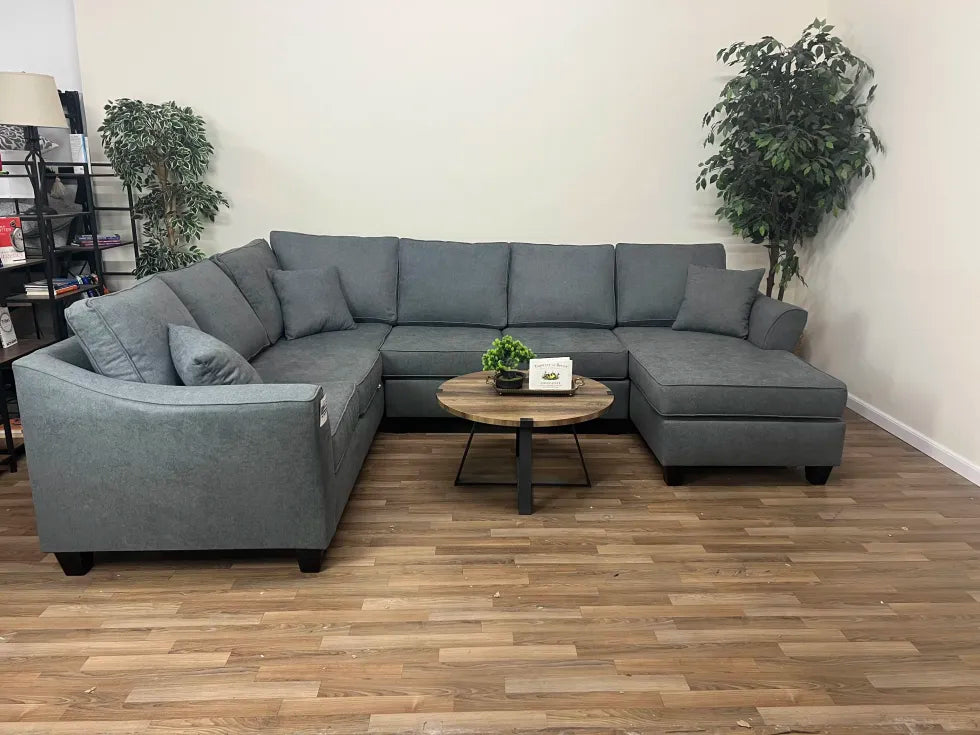 Brixton Dark Gray 3-Piece Modern U-Shape Sectional Sofa