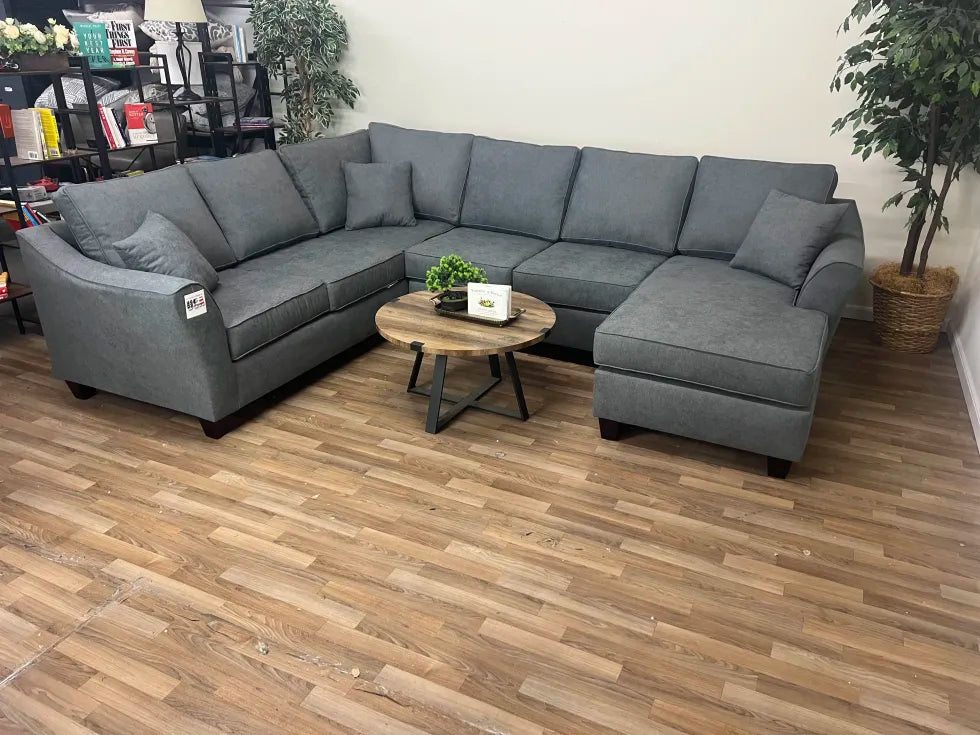 Brixton Dark Gray 3-Piece Modern U-Shape Sectional Sofa