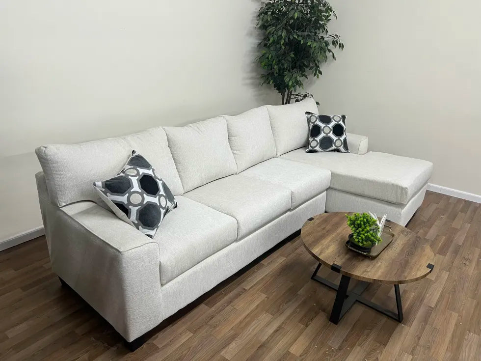 Lexington 2-Piece White Sectional Sofa with Chaise