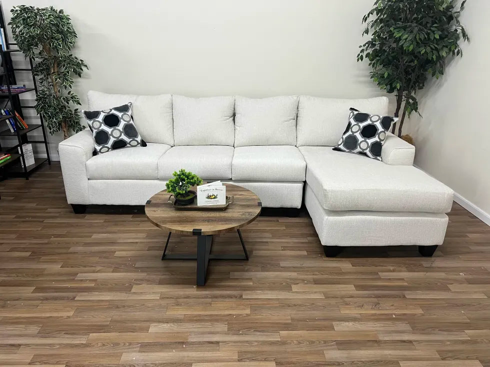 Lexington 2-Piece White Sectional Sofa with Chaise