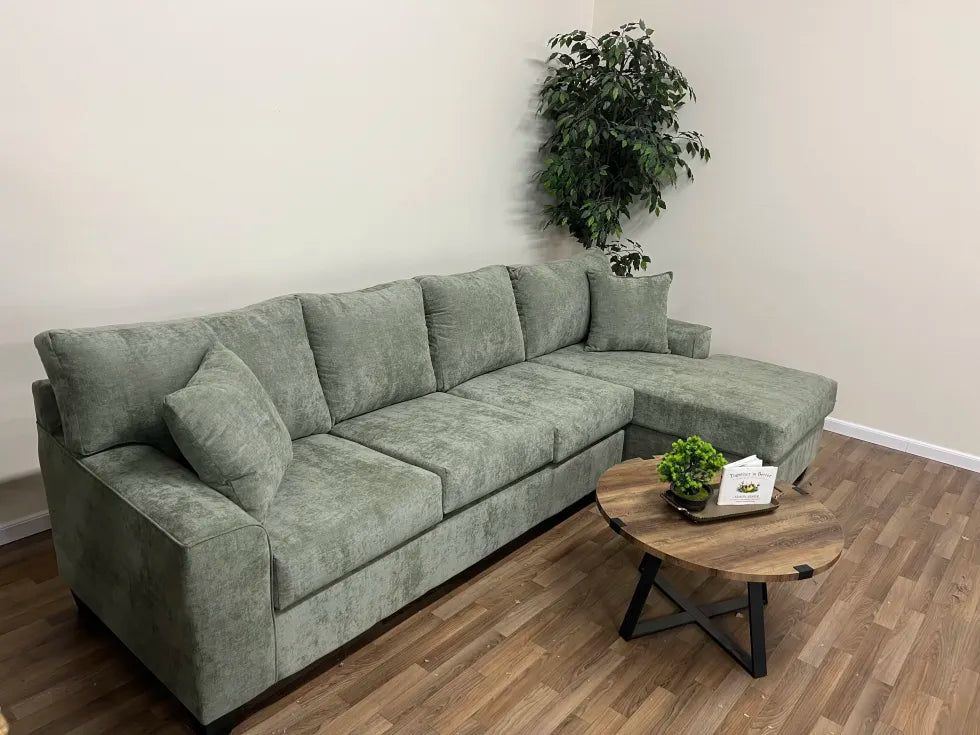 Lexington 2-Piece Green Sectional Sofa with Chaise
