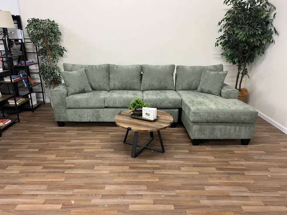 Lexington 2-Piece Green Sectional Sofa with Chaise