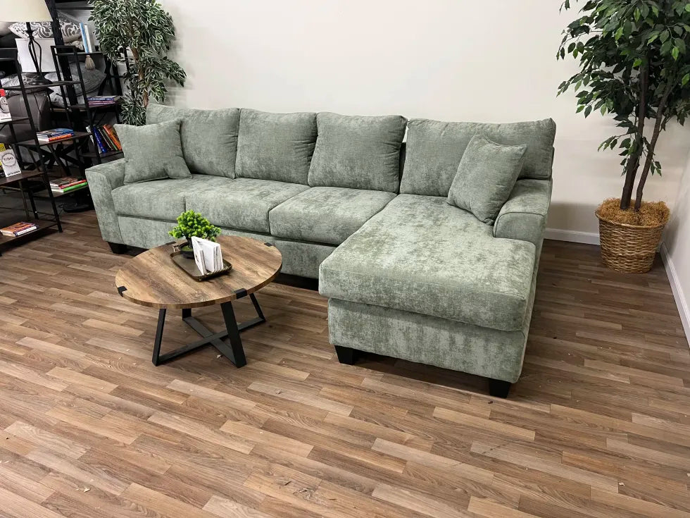 Lexington 2-Piece Green Sectional Sofa with Chaise