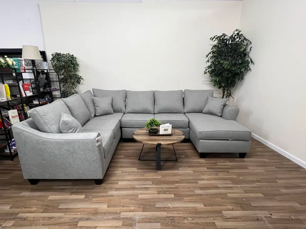 Brixton Light Gray 3-Piece Modern U-Shape Sectional Sofa