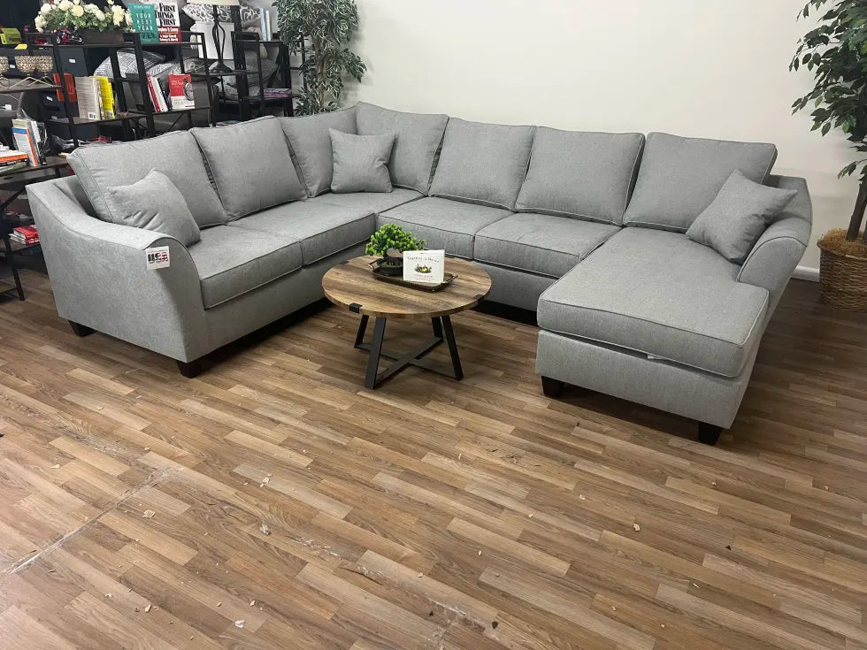 Brixton Light Gray 3-Piece Modern U-Shape Sectional Sofa