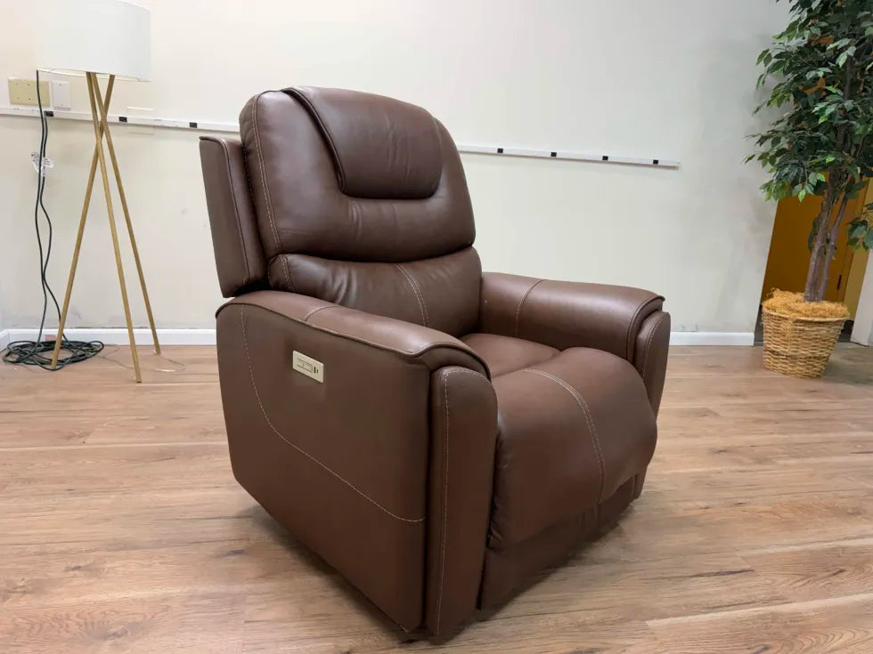 Weslin Leather Zero Gravity Power Recliner with Power Headrest