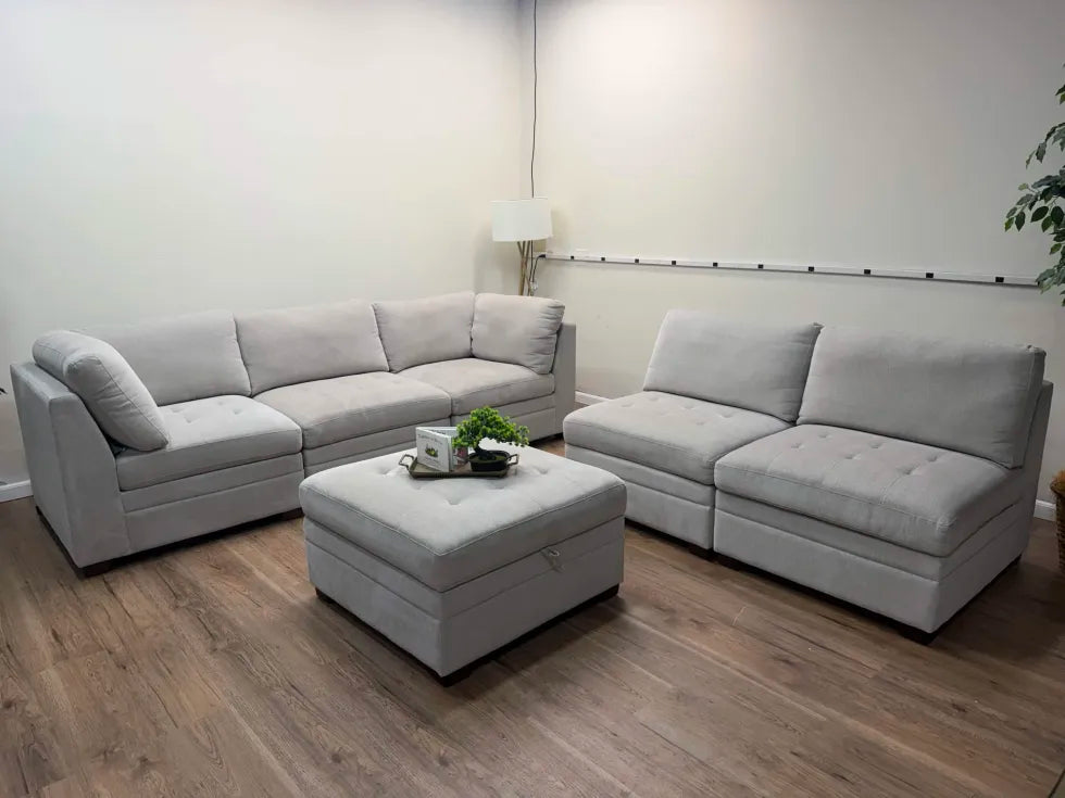 Thomasville Tisdale Modular Sectional 6-piece with Storage Ottoman