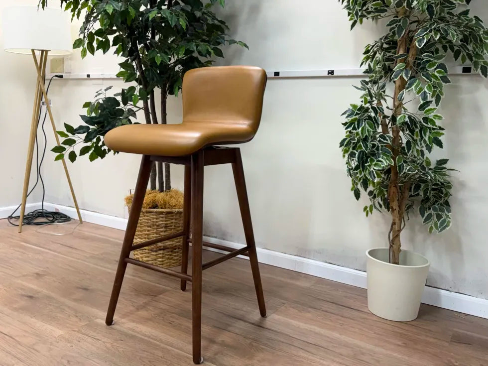 Article Leather Swivel Bar Stool