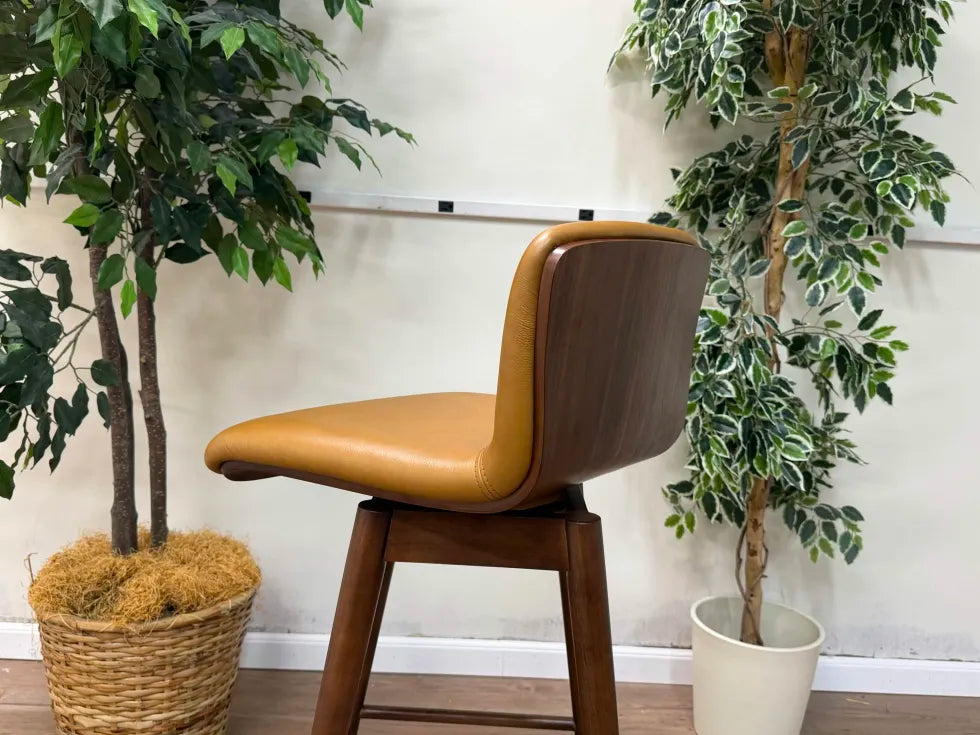 Article Leather Swivel Bar Stool