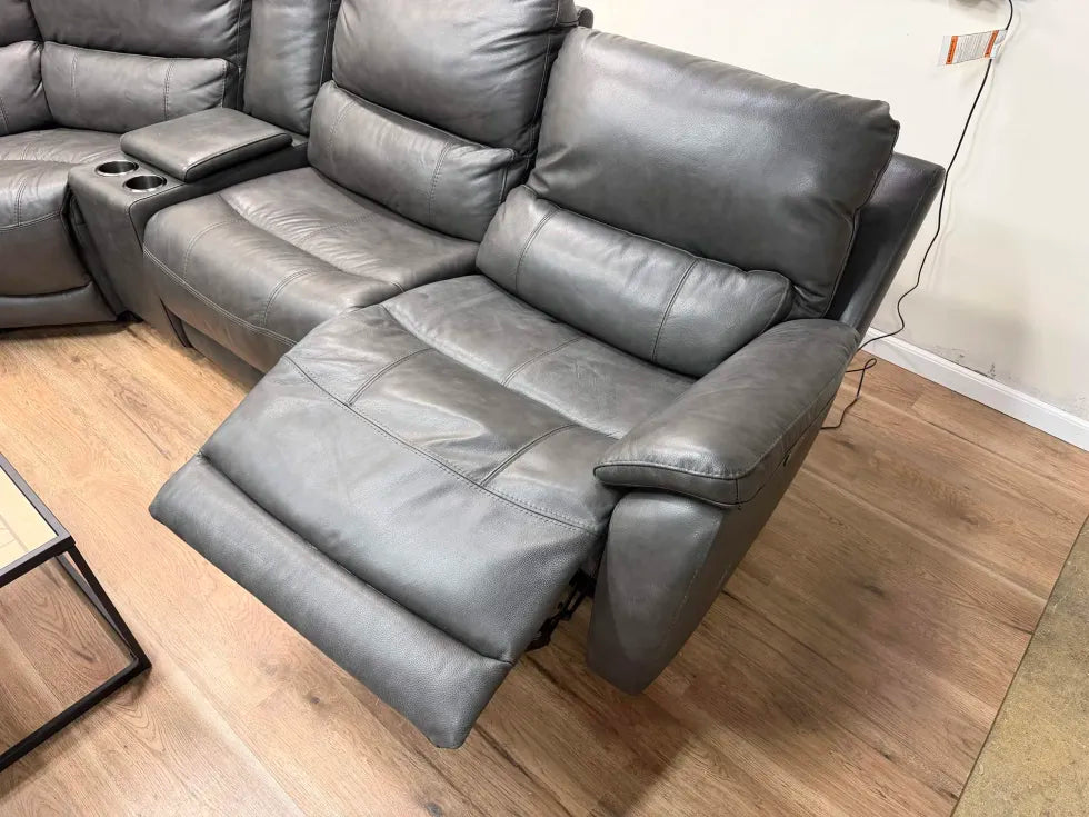 Wylder Leather Power Reclining Sectional with Power Headrests