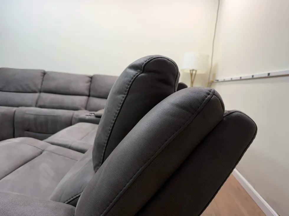 Carlin Fabric Power Reclining Sectional Couch