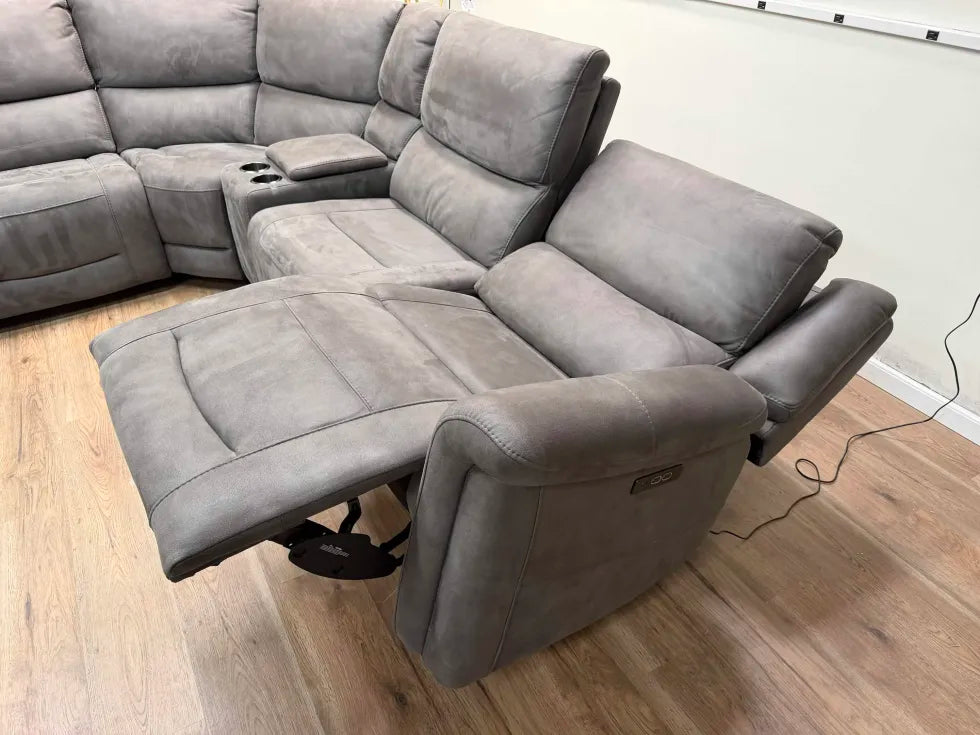 Carlin Fabric Power Reclining Sectional Couch