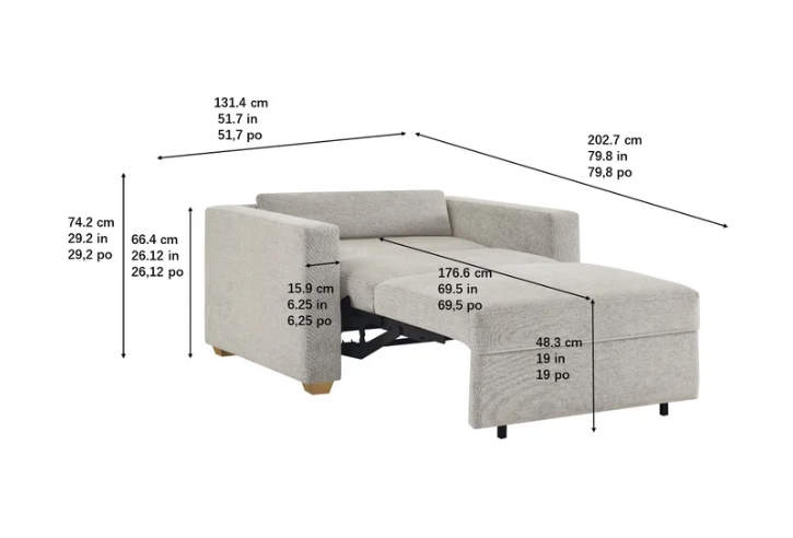 Thomasville Dillard Fabric Twin Size Convertible Sleeper Chair
