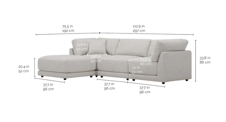 Dayna 4-piece Fabric Modular Sectional