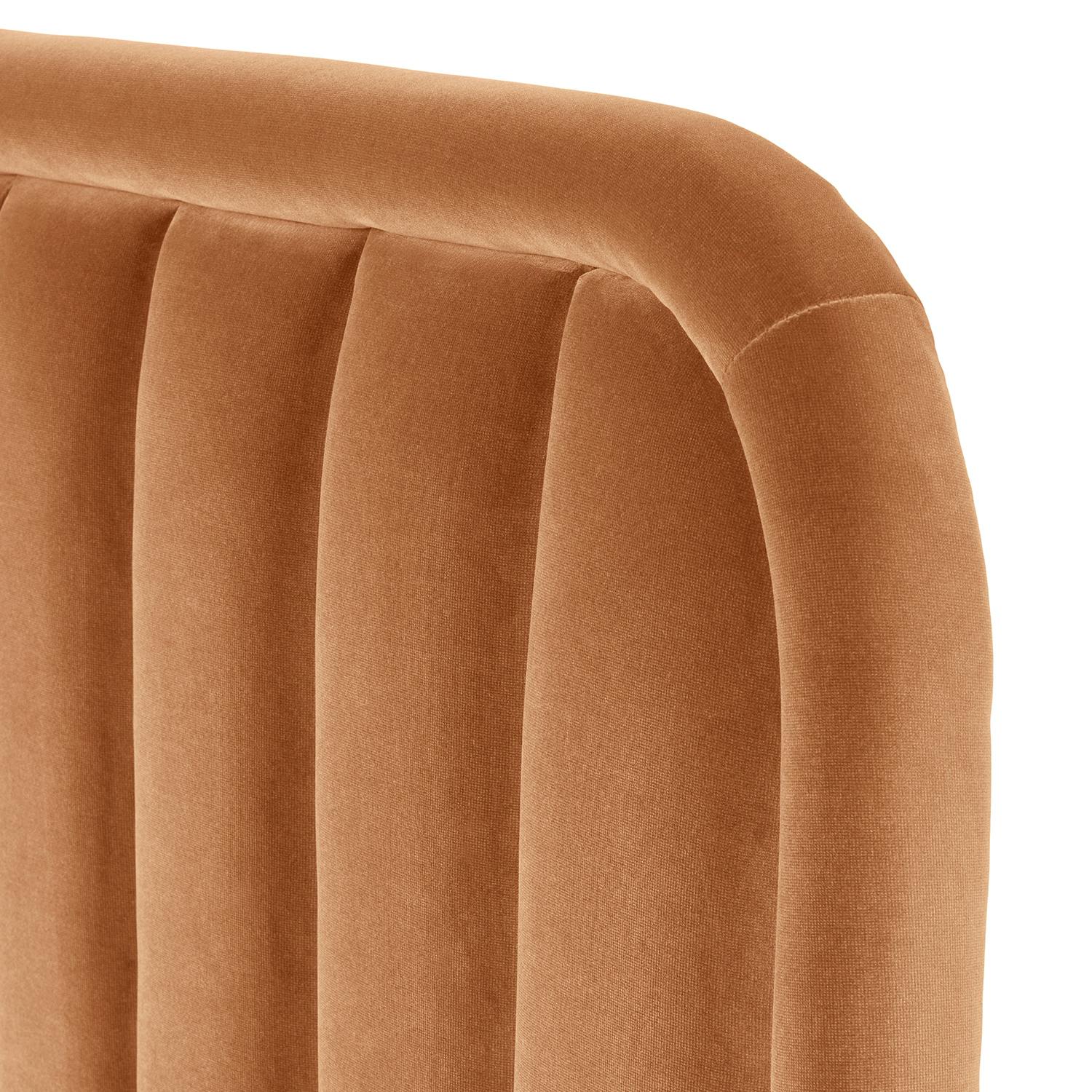 Rolph King Velvet Headboard - Plush Pacific Rust