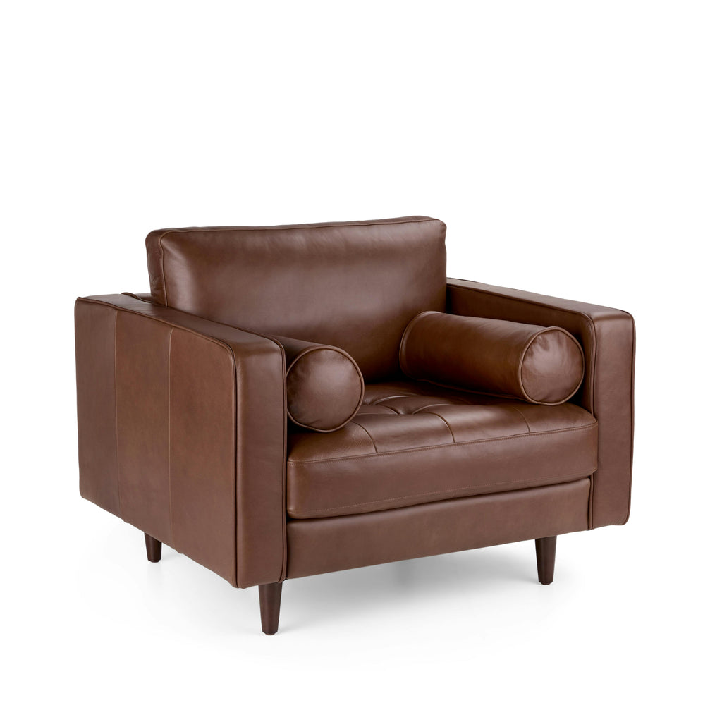 Sven 42" Tufted Leather Lounge Chair