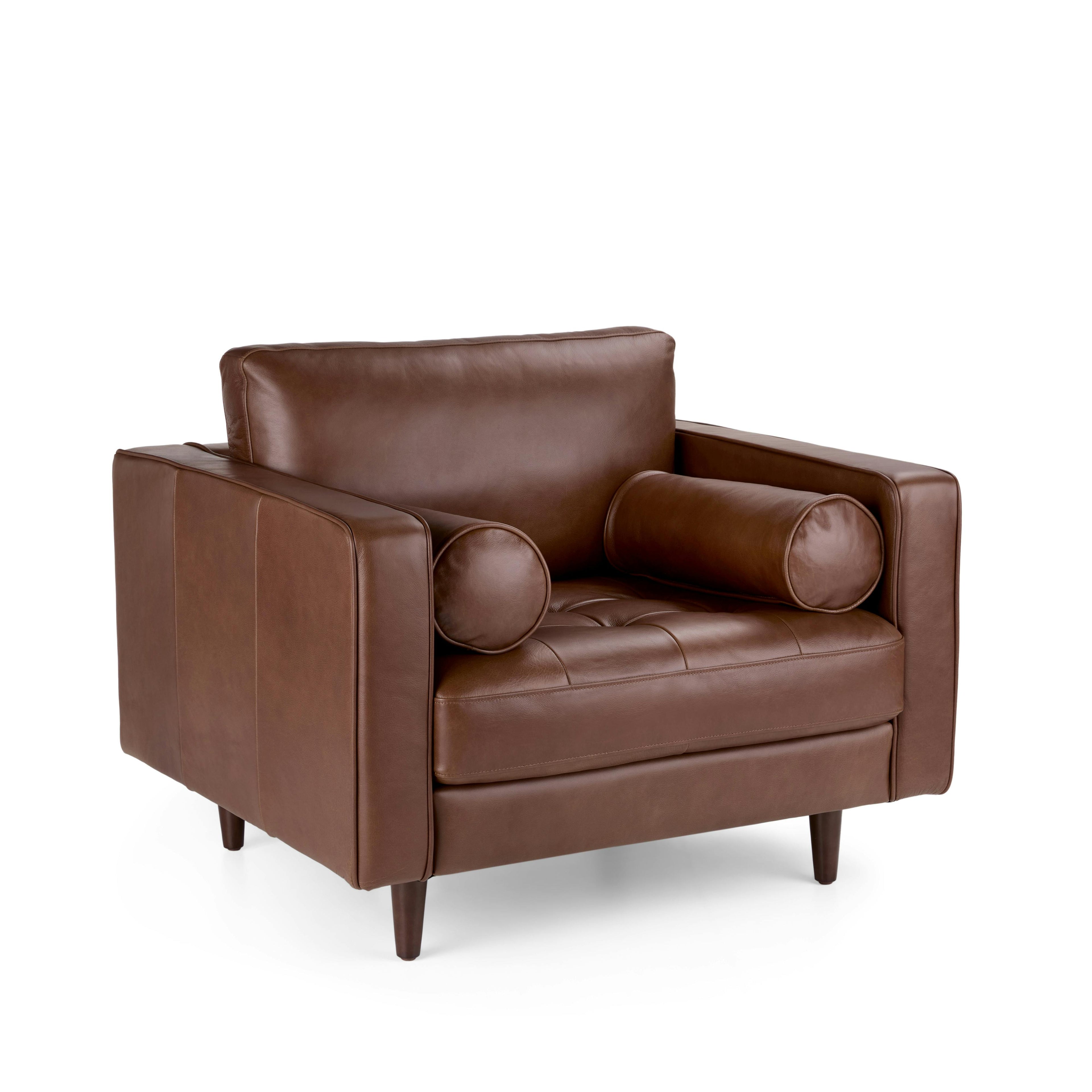 Sven 42" Tufted Leather Lounge Chair