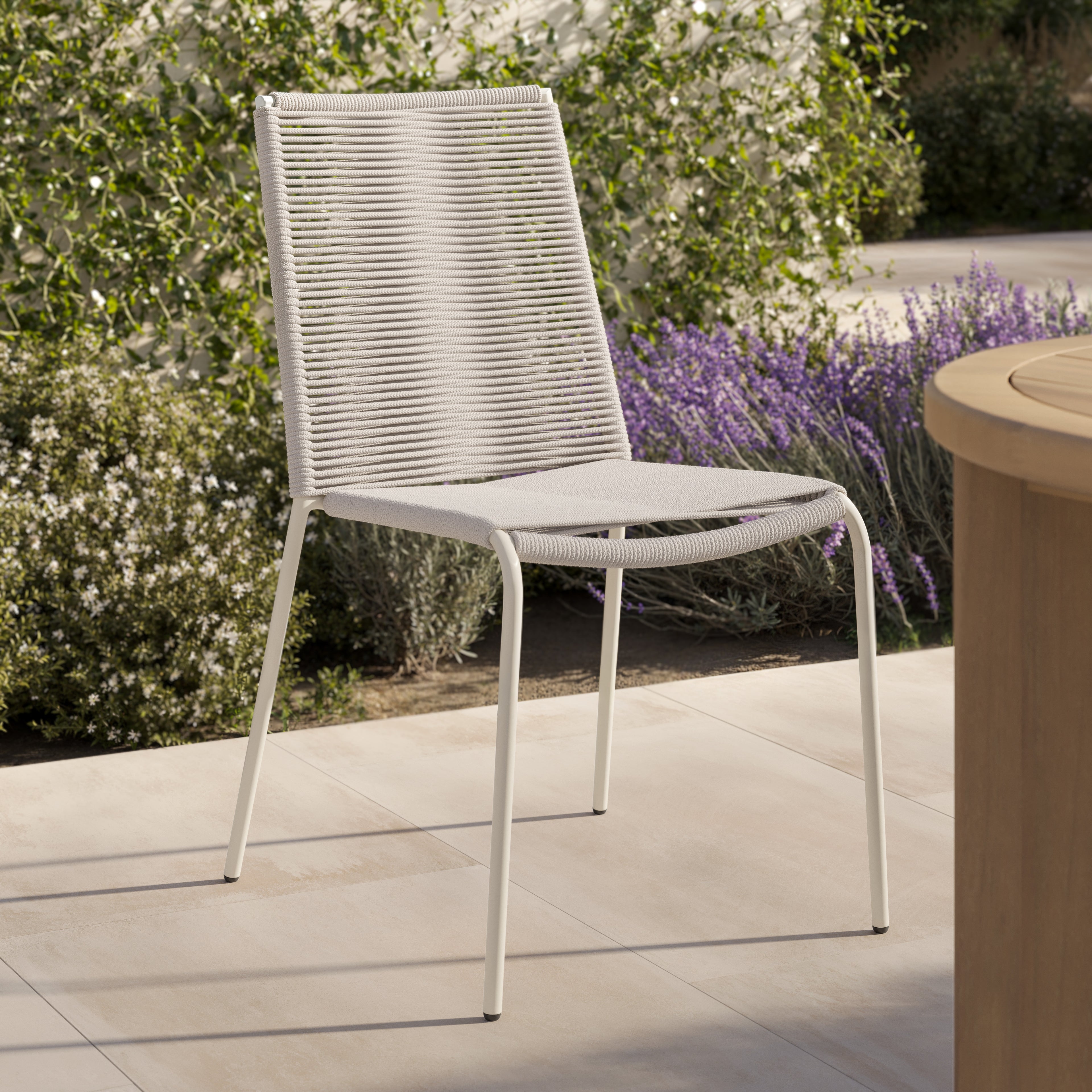 Zina Outdoor Stackable Dining Chair - Taupe