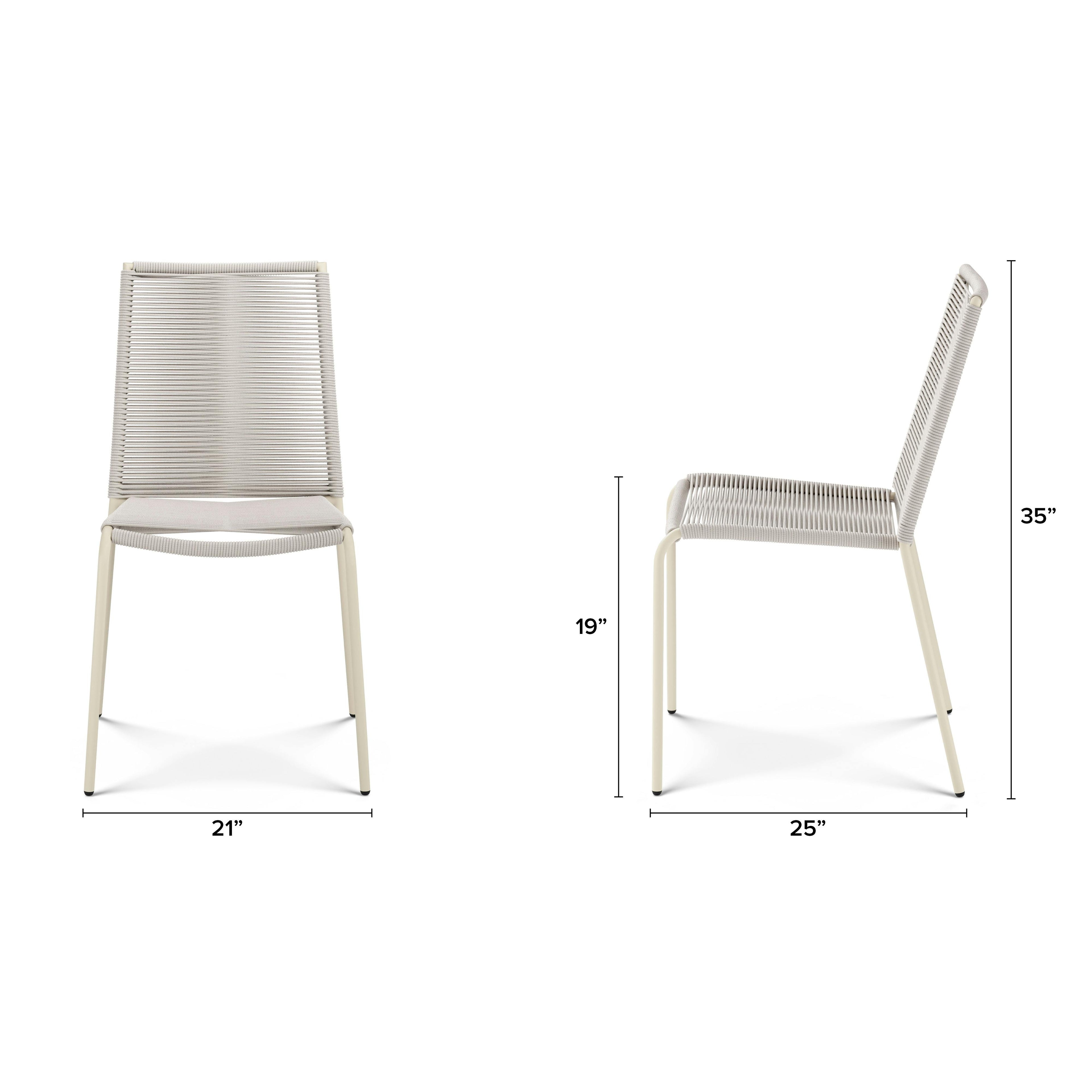 Zina Outdoor Stackable Dining Chair - Taupe