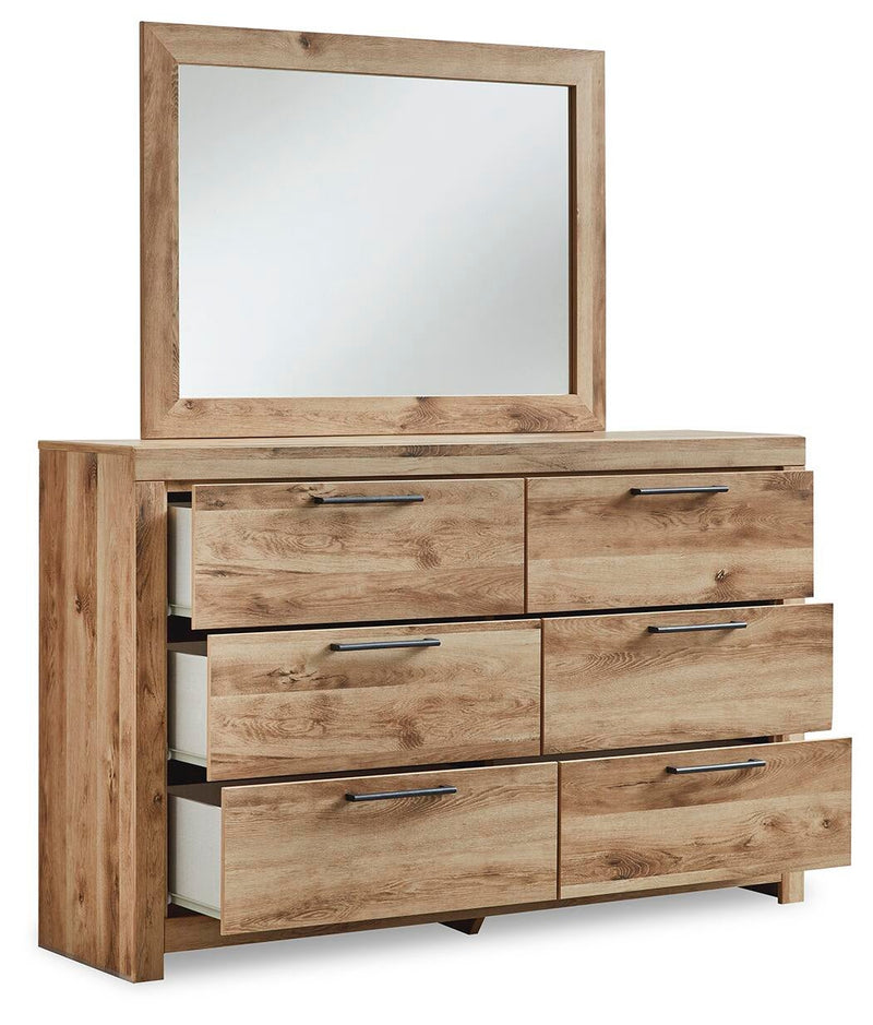 Hyanna Full Panel Bed with 1 Side Storage, Dresser, Mirror and Nightstand
