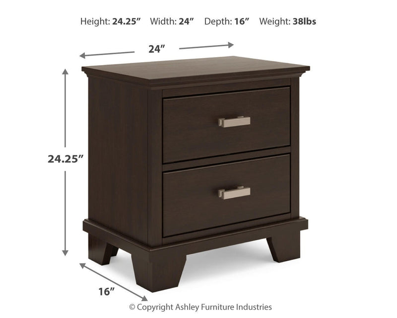 Covetown California King Panel Bed with Mirrored Dresser and Nightstand