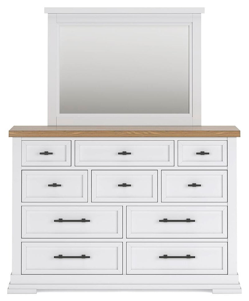 Ashbryn King Panel Storage Bed, Dresser, Mirror and Nightstand