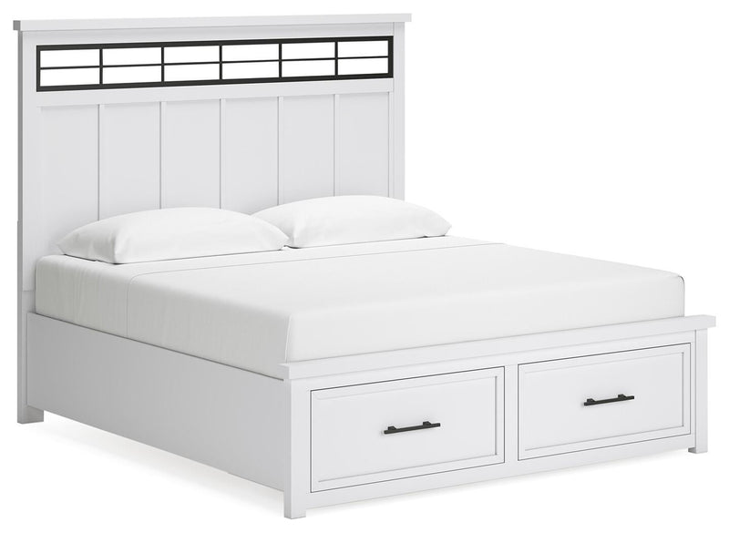 Ashbryn King Panel Storage Bed, Dresser, Mirror and Nightstand