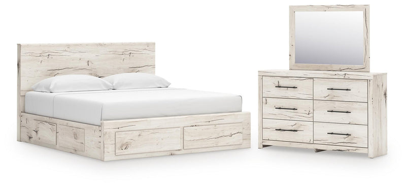 Lawroy King Panel Storage Bed, Dresser and Mirror