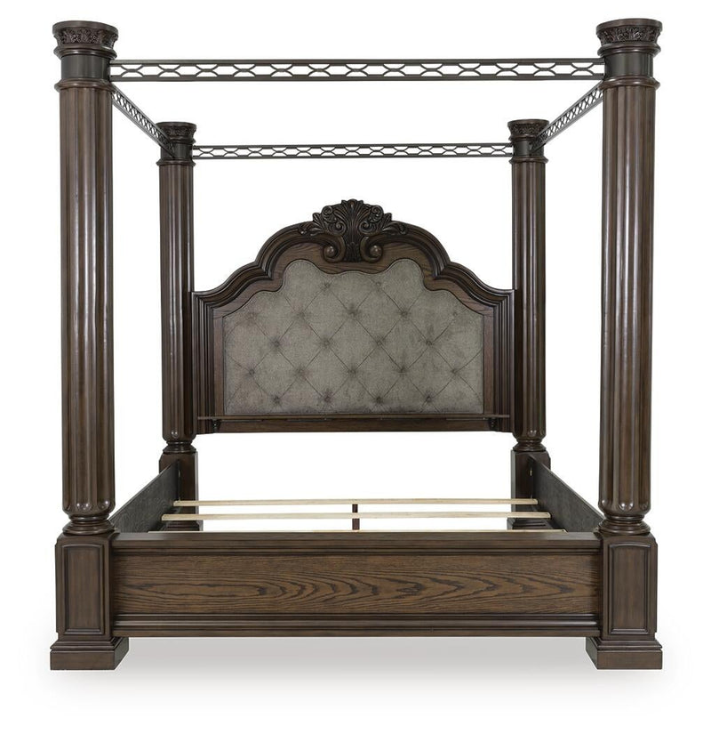 Maylee Queen Canopy Bed, Dresser and Mirror