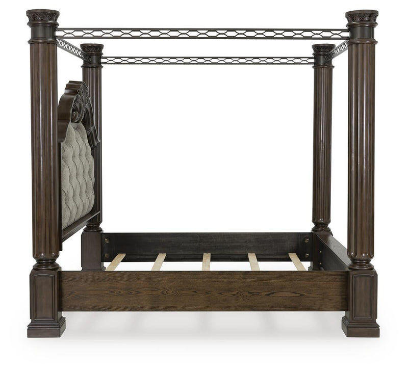 Maylee Queen Canopy Bed, Dresser and Mirror