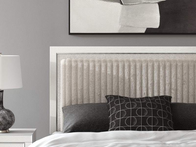 Birmonton Queen Upholstered Panel Bed, Dresser and Mirror