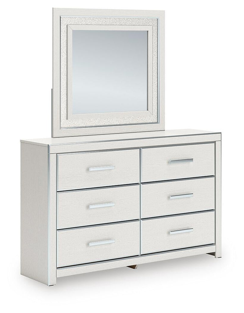 Birmonton King Upholstered Panel Bed, Dresser, Mirror and Nightstand