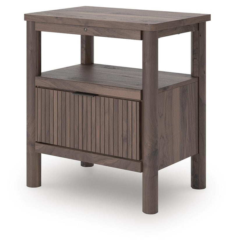 Cadmori Queen Panel Platform Bed, Dresser, Mirror and Nightstand