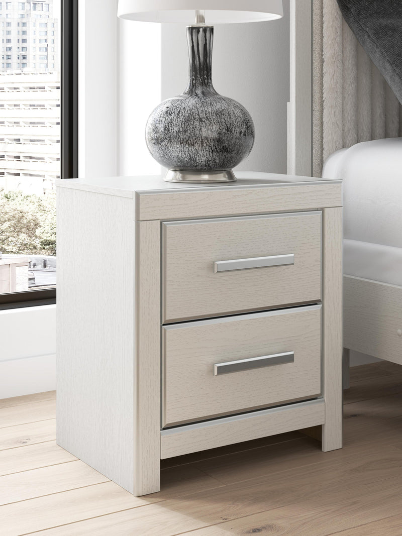 Birmonton California King Upholstered Bed, Dresser, Mirror and Nightstand
