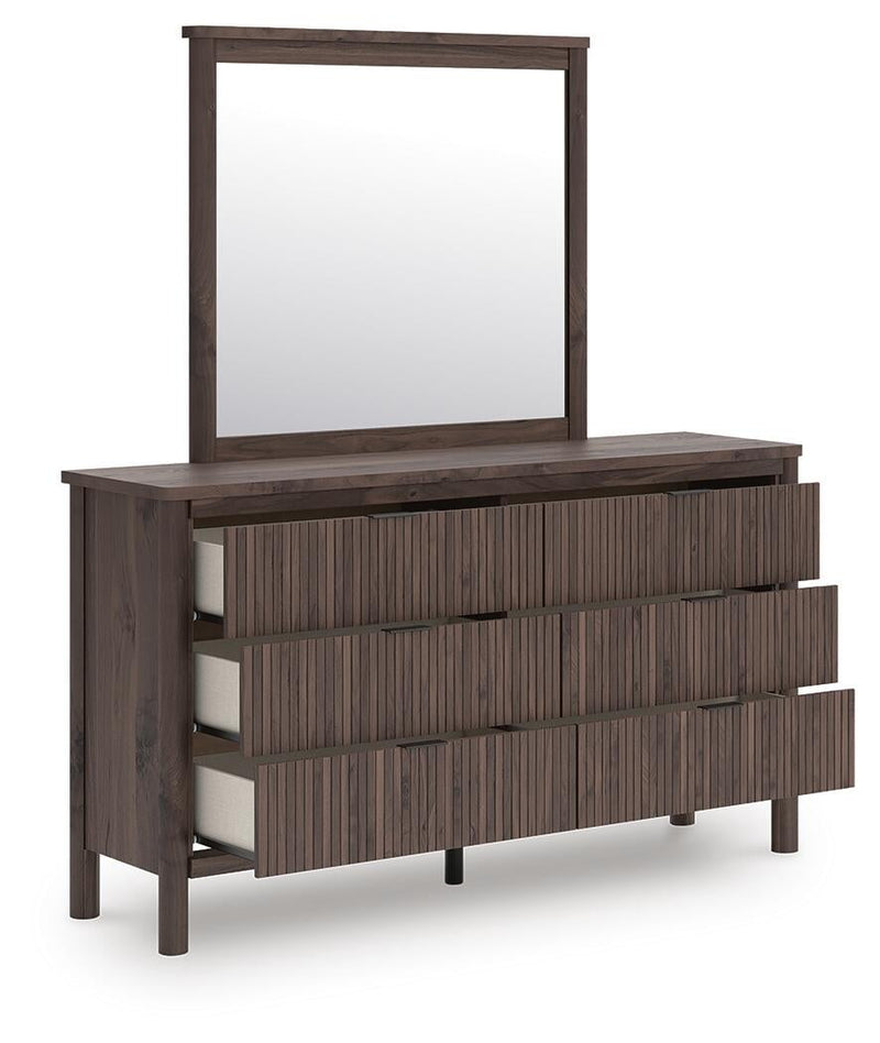 Cadmori King Panel Platform Bed, Dresser and Mirror